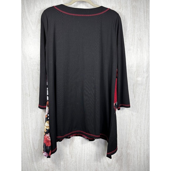 Calessa Patchwork Boho Tunic Womens Medium Velvet Floral Artwear Top Chic!! - Picture 2 of 8